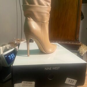 Nine West Beige Heeled Boots